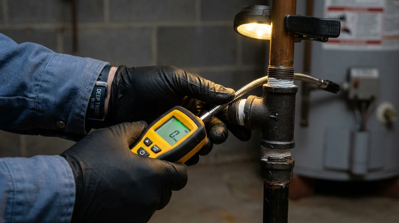 Gas leak detection with electronic sniffer by Johns Plumbing LLC in Slippery Rock